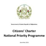 cover page of the Citizen’s charter national priority program
