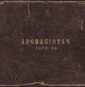 Dark leather-bound cover with gold-embossed text reading 'AFGHANISTAN 1879. 80