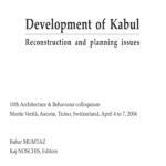 Book cover titled 'Development of Kabul: Reconstruction and Planning Issues,' edited by Babar Mumtaz and Kaj Noschis, presented at the 10th Architecture & Behaviour Colloquium.