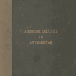 Book cover of 'Atkinson's Sketches in Afghanistan,' featuring a vintage design with gold lettering on a textured green background