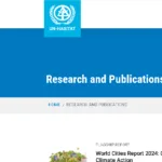 Screenshot of the UN-Habitat "Research and Publications" page, featuring the World Cities Report 2024: Climate Action.