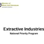 cover page of the report Extractive industries national priority program 2017-2021