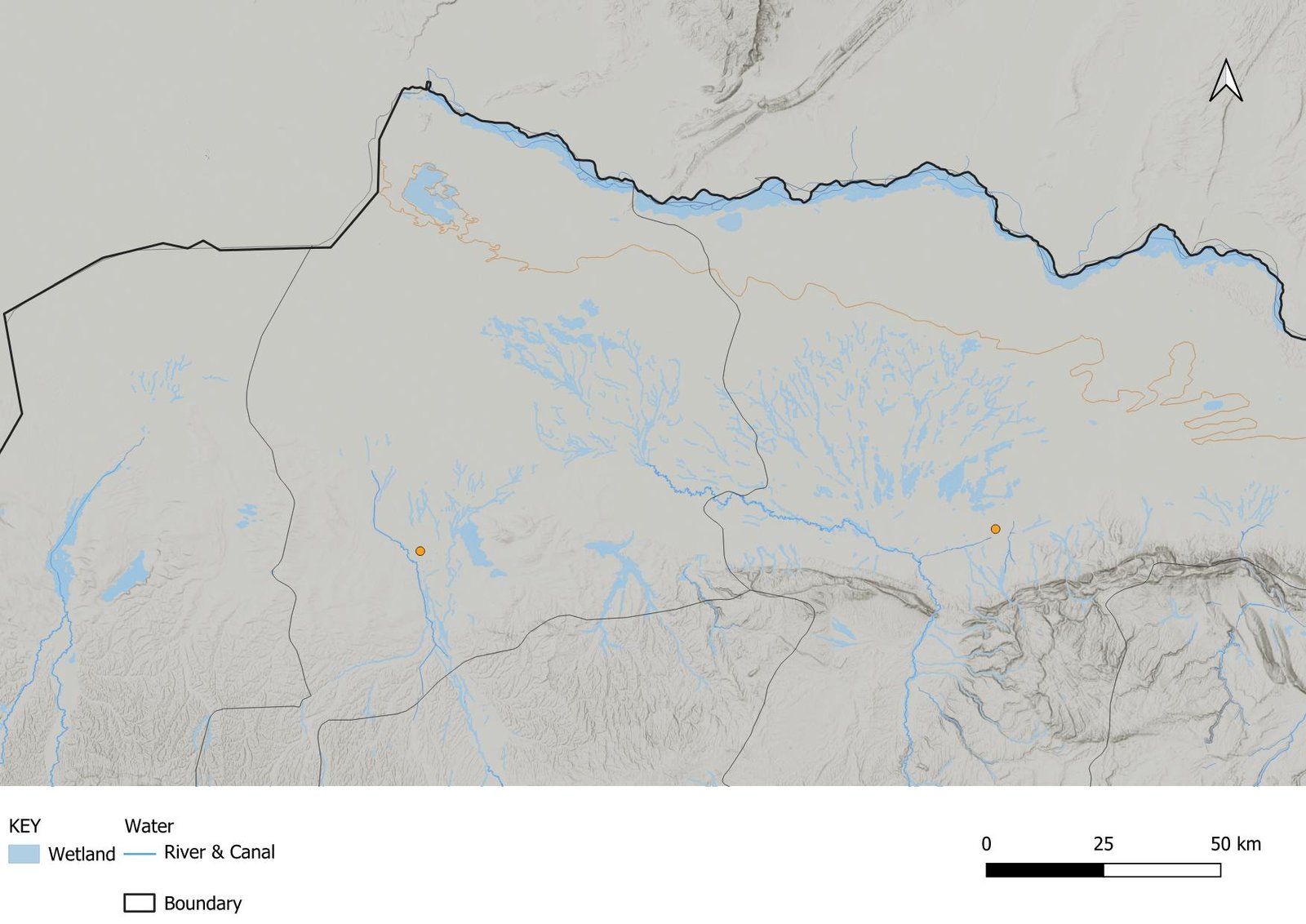 Wetland location of northern region of Afghanistan