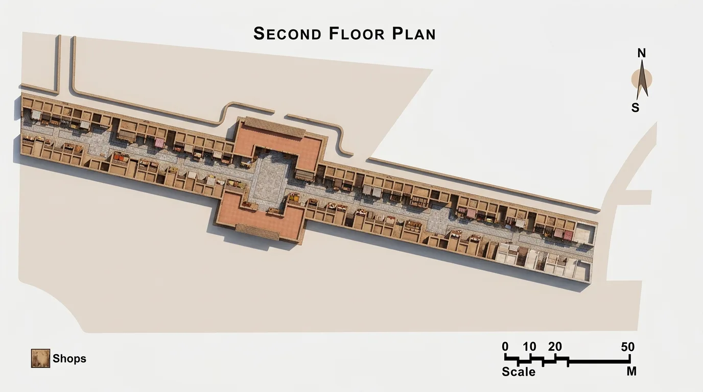 second floor plan of charchata bazar in old kabul